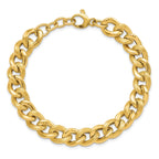 14k Polished Scratch-finish Link w/ .75in ext. Bracelet