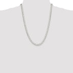 Sterling Silver Rhodium-plated 5.75mm D/C Square Curb Chain