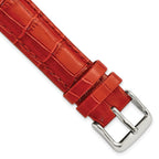 Red Crocodile-Grain Leather Watch Band in 20mm