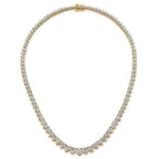 14k 25 3/8 carat Lab Grown Diamond VS/SI+ G+ Complete Round 16 inch Graduated Tennis Necklace