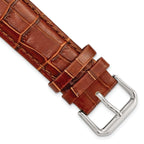 Havana Crocodile-Grain Leather Watch Band, 10mm