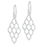 Sterling Silver Rhodium-plated Polished Honeycomb Dangle Earrings