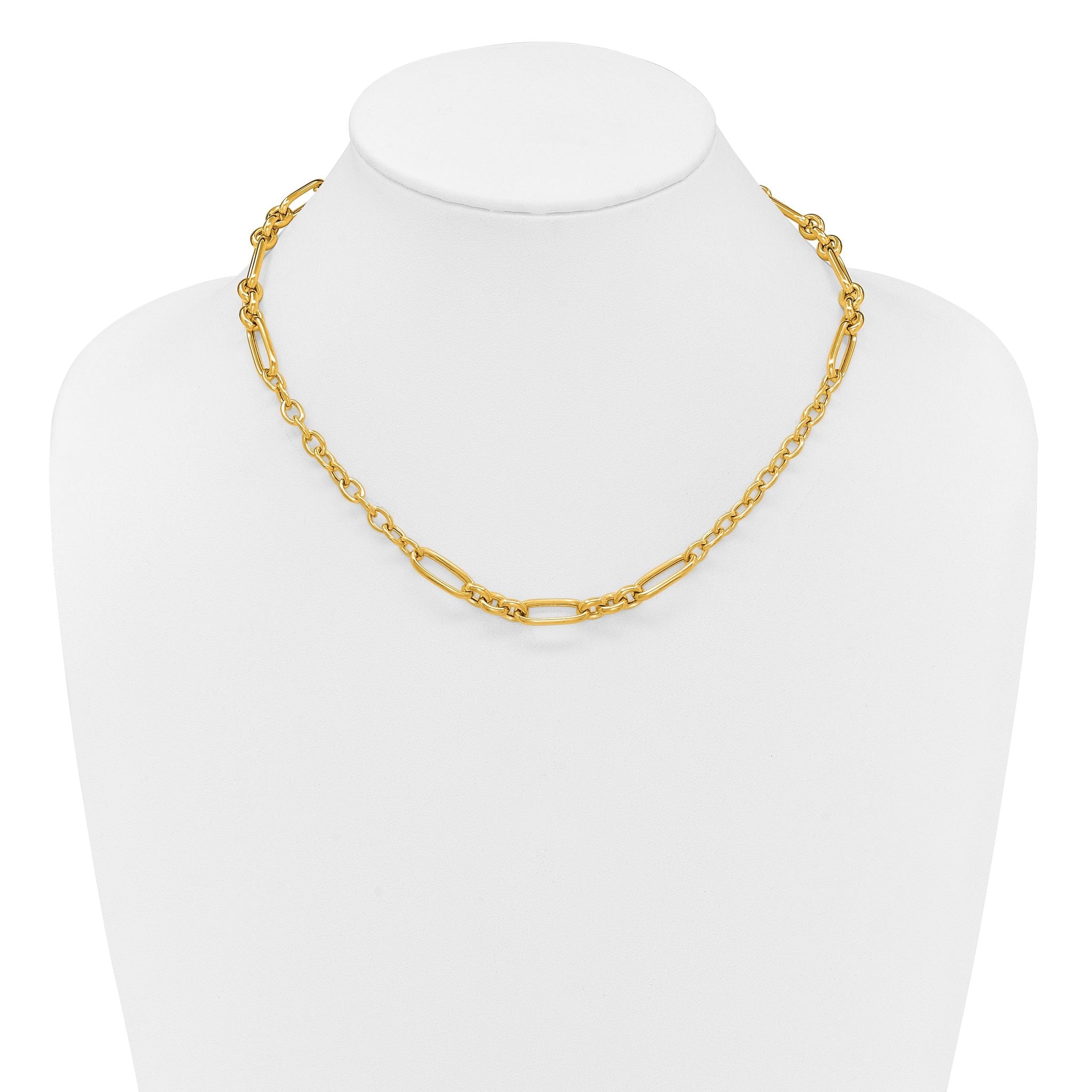 14K Polished Fancy Link Necklace