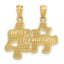14K Gold Best Friends Puzzle Piece Pendant Set  Polished, Break-Apart Design