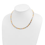 10k Tri-color Polished and Brushed Diamond Cut Necklace