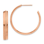 Stainless Steel Rose Gold-Tone Polished Round C-Hoop Earrings for Women