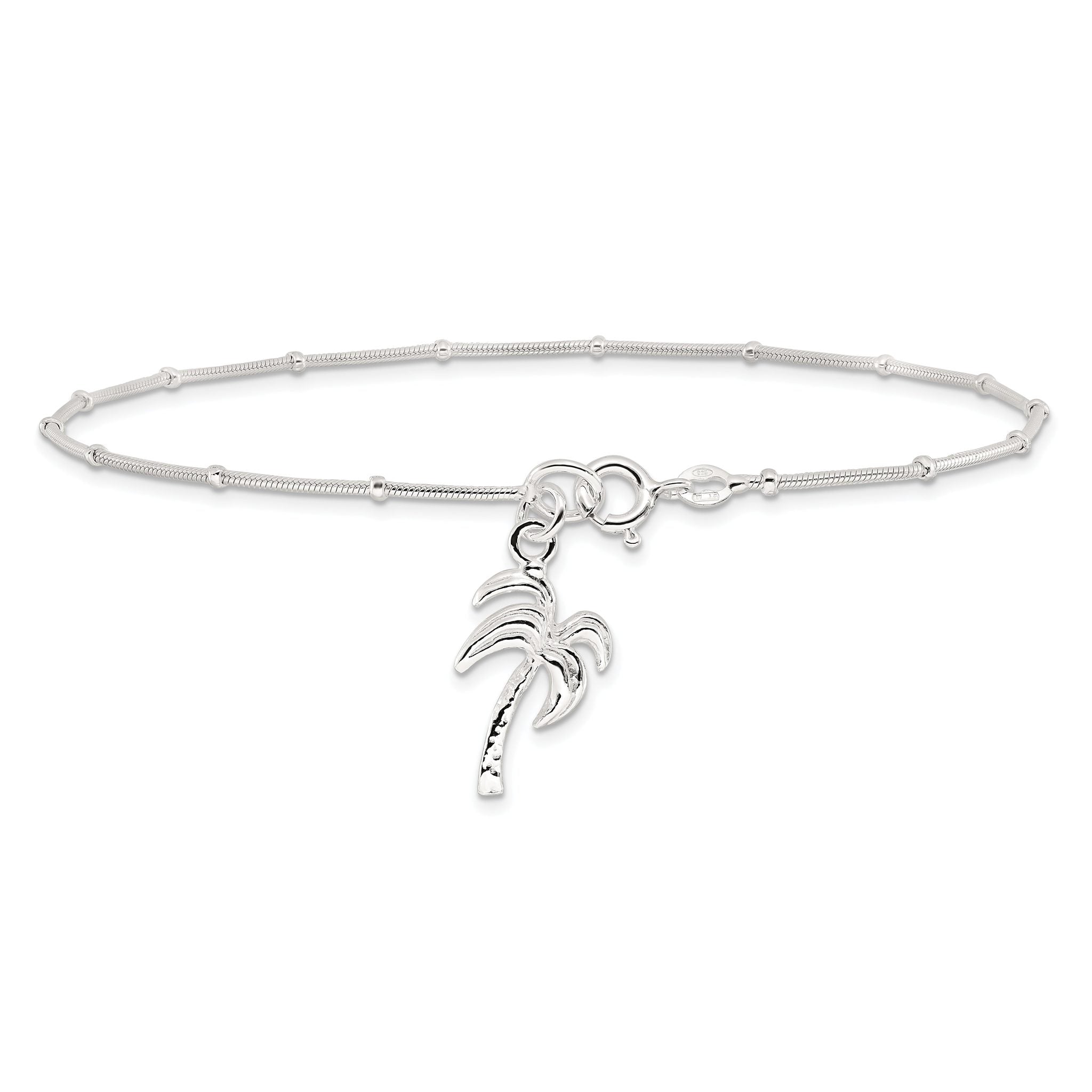 Sterling Silver Palm Tree Anklet
