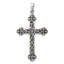 Sterling Silver 925 Thorn Cross Pendant with Antiqued Polished Finish