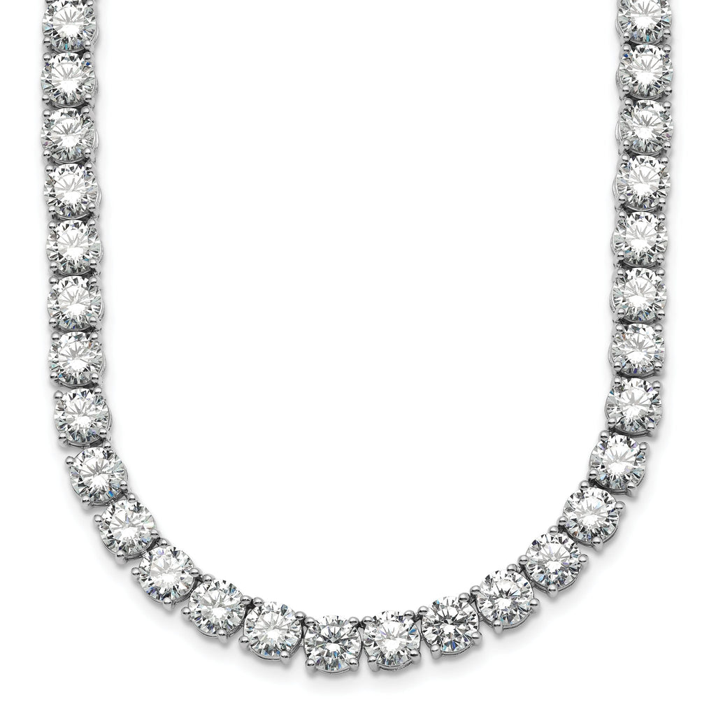 14k White Gold 68 1/4 carat Lab Grown Diamond VS/SI+ G+ Complete Round 22 inch Straight Tennis Necklace