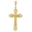 14K Gold Satin Diamond-Cut Crucifix Pendant Elegant Design