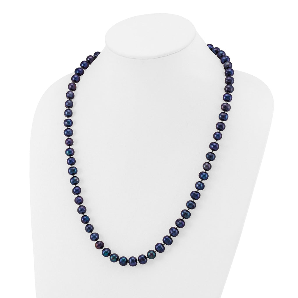 14K Gold Filled 8-9mm Black Cultured Freshwater Pearl Necklace