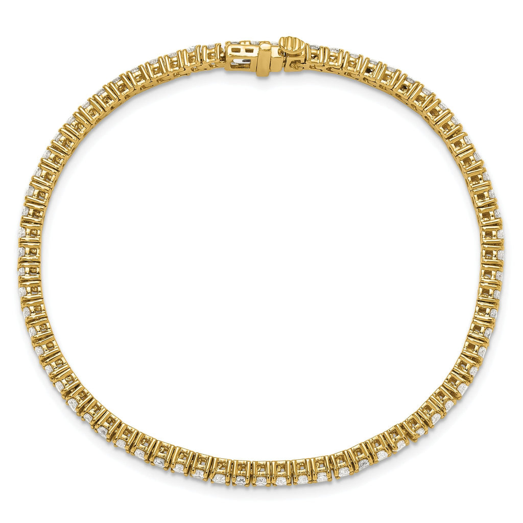 14k 2 3/4 carat Lab Grown Diamond VS+ F+ Complete Tennis Bracelet
