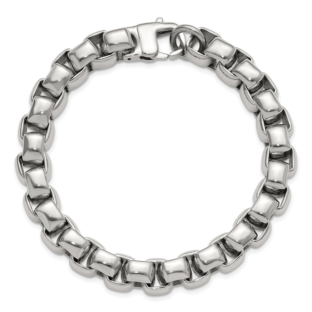Stainless Steel Polished Square Link Bracelet for Men