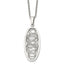 Stainless Steel Polished Wire Designed Oval 18in Necklace