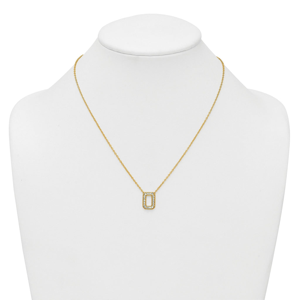 14k 1/3 carat Lab Grown Diamond VS+ F+ Complete Letter O 18 inch Initial Necklace