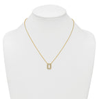 14k 1/3 carat Lab Grown Diamond VS+ F+ Complete Letter O 18 inch Initial Necklace