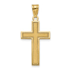 14K Gold Large Satin Cross Pendant with Polished Edges Timeless and Refined