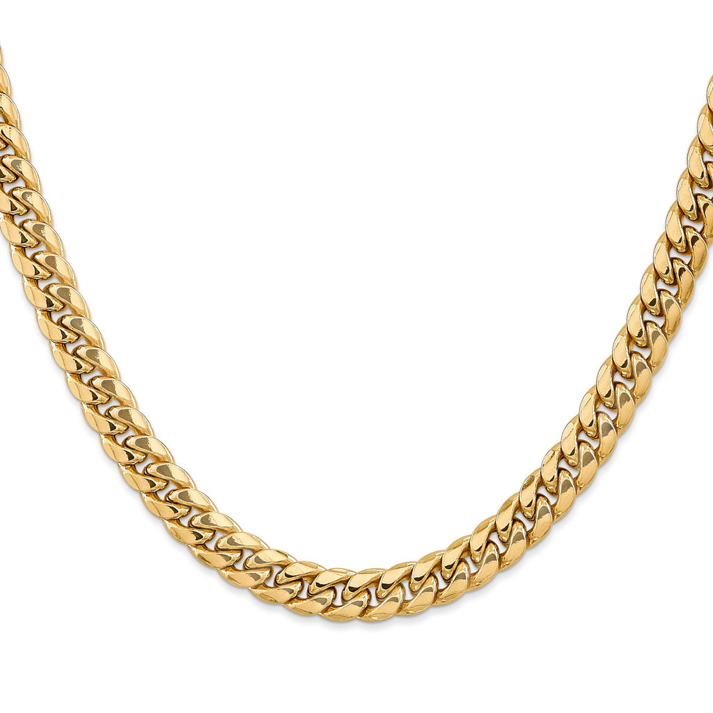 Miami Cuban Chain Bracelet in 10K Yellow Gold, 7.3mm