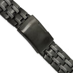 Folded Link Watch Band in Black PVD Stainless Steel, 18mm