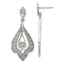 Stainless Steel Polished Textured Drop Dangle Earrings for Women