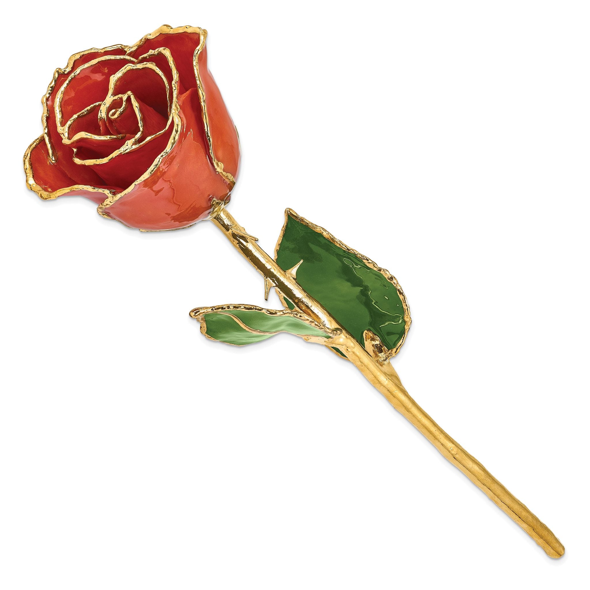 Lacquer Dipped Gold Trimmed Sonia Pearl Real Rose Secondary image