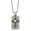 Stainless Steel Antiqued and Polished Cross Dog Tag 22in Necklace