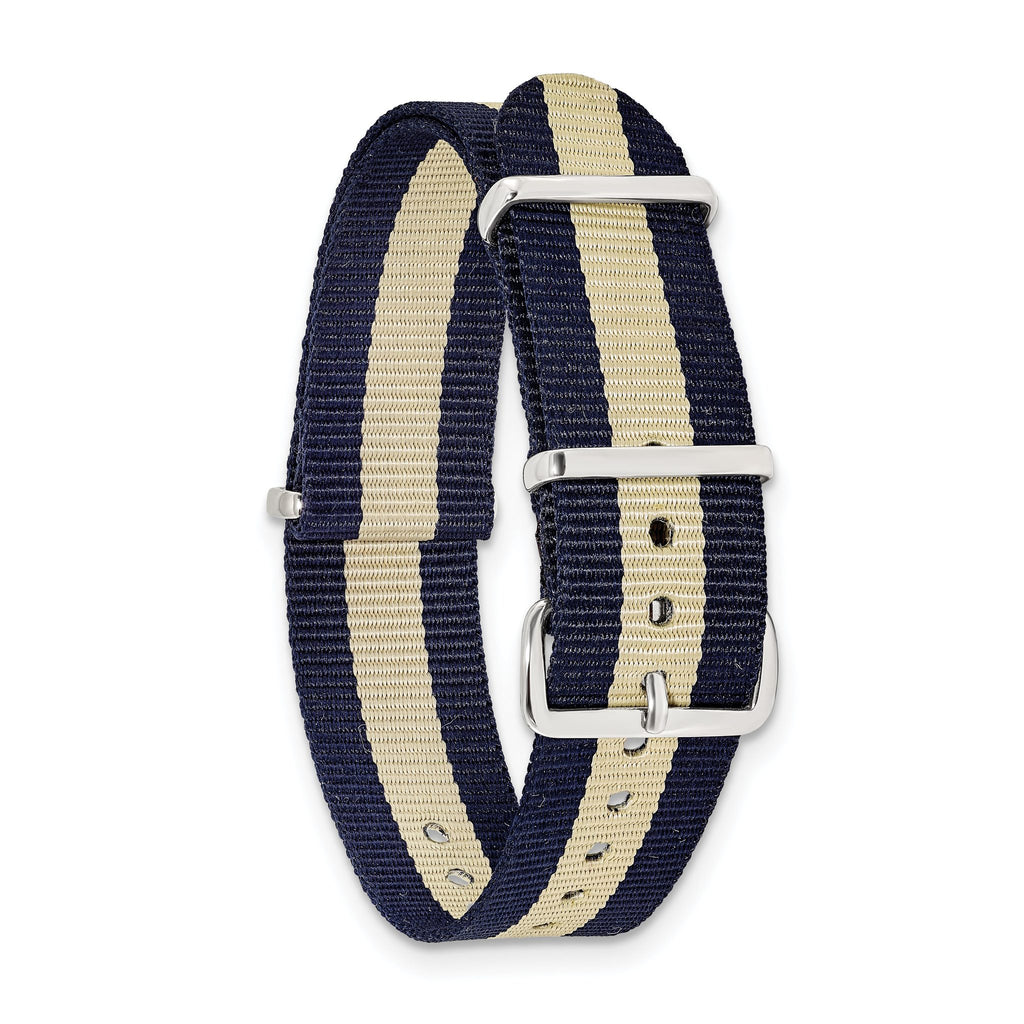 Military Ballistic Watch Band in Navy & Sand Nylon, 20mm