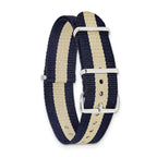 Military Ballistic Watch Band in Navy & Sand Nylon, 20mm