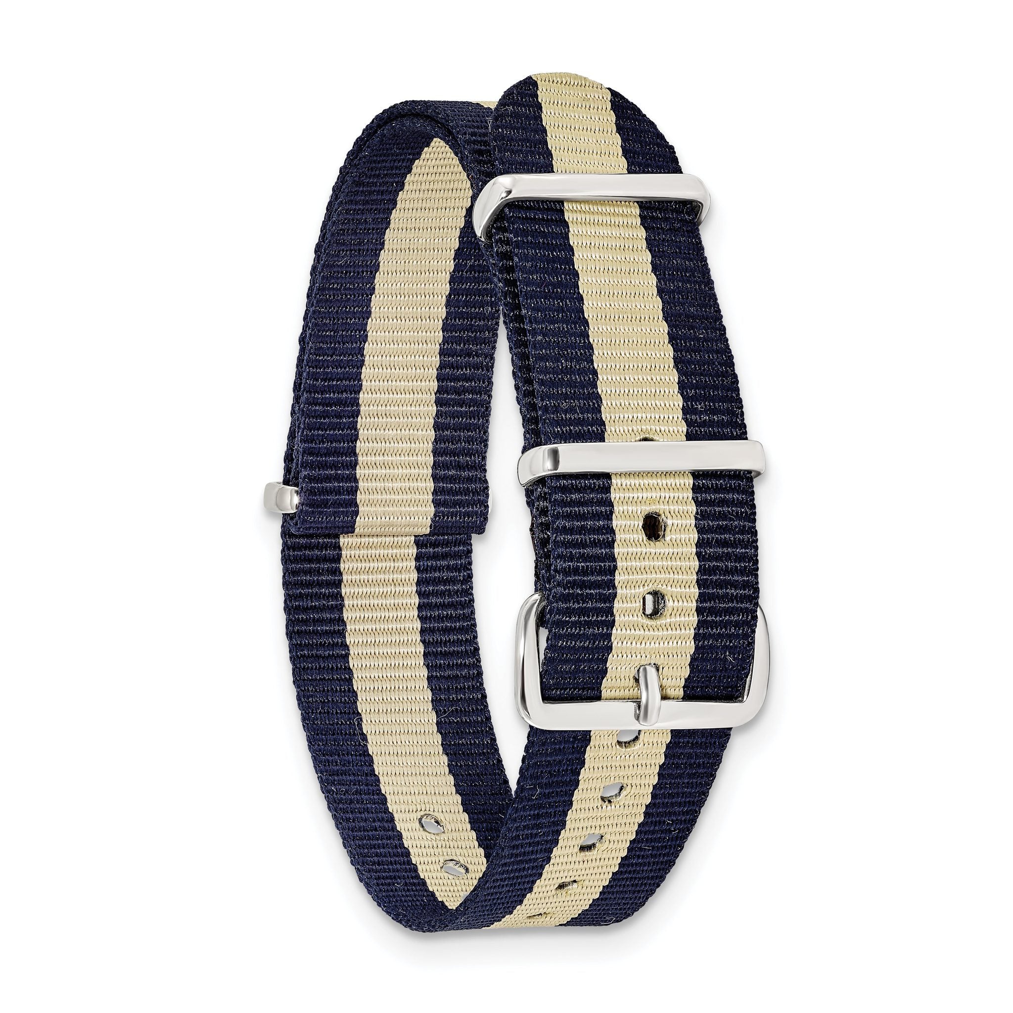 Military Ballistic Watch Band in Navy & Sand Nylon, 20mm