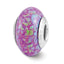 Sterling Silver 925 Mosaic Bead with Purple Synthetic Opal Reflections