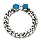 Stainless Steel Polished Blue IP-plated Curb Link Bracelet