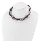 Sterling Silver RH 6-7mm White/Black/Silver FWC Pearl With 2in ext. Necklace