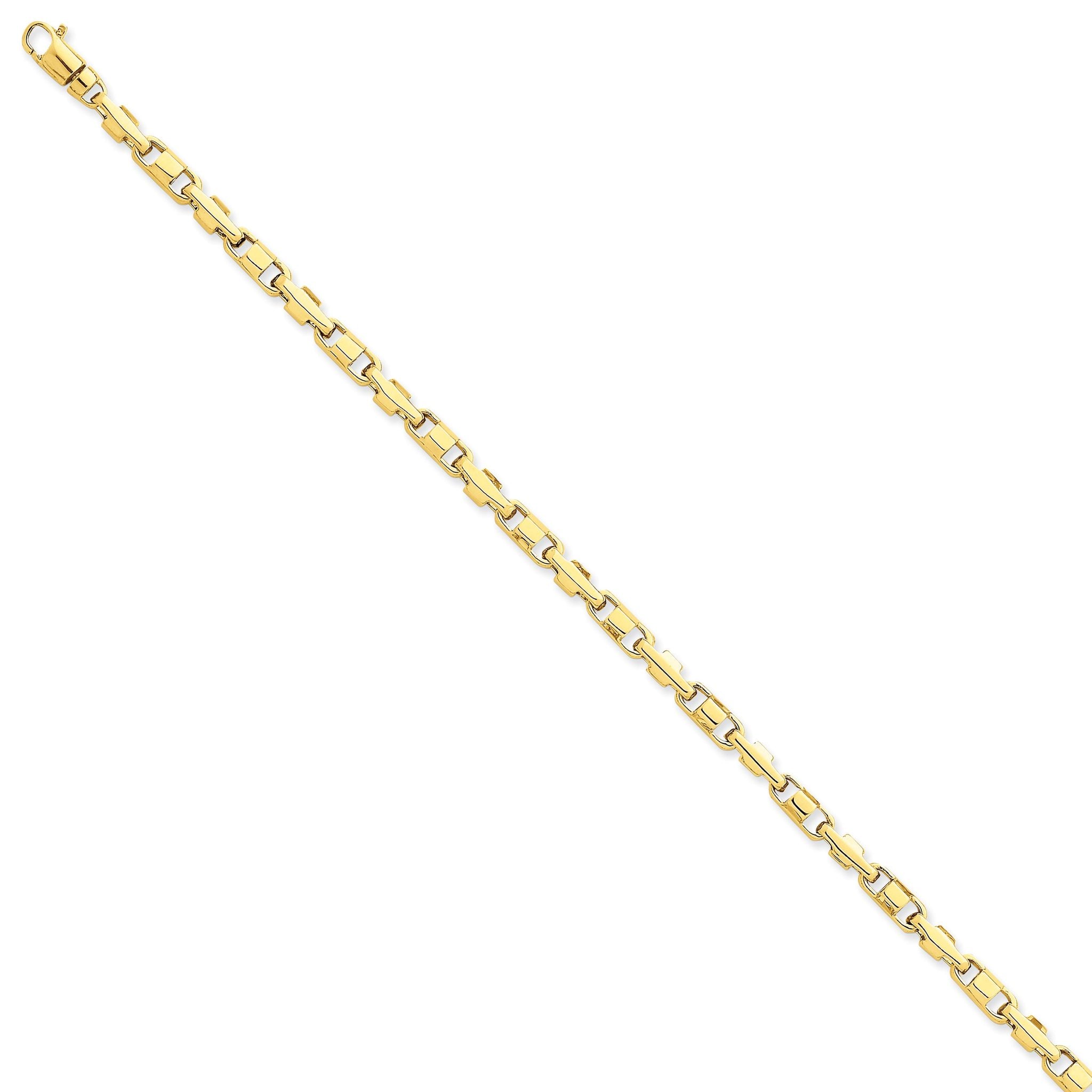 14K Gold Solid Fancy Link Bracelet with Polished Finish