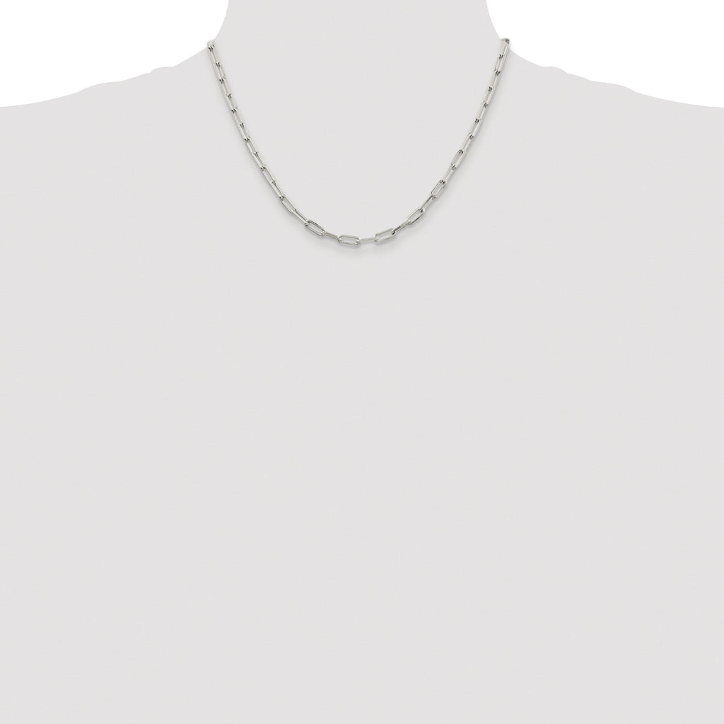 Elongated Open Link Chain in Sterling Silver, 4.25mm