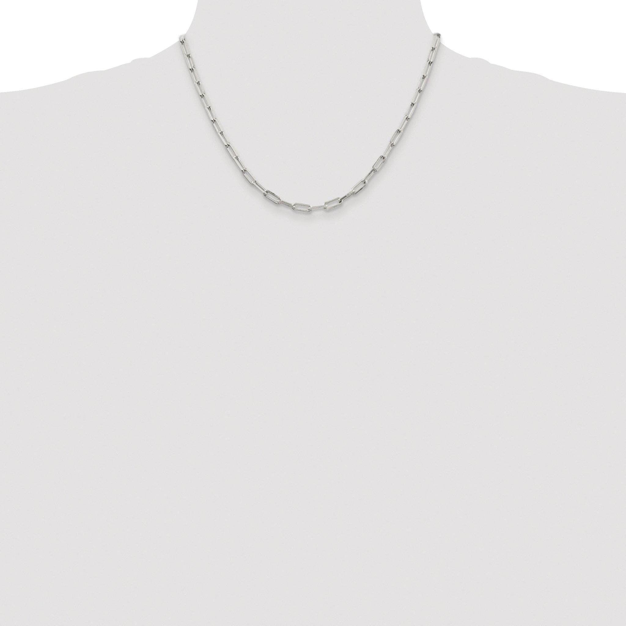 Elongated Open Link Chain in Sterling Silver, 4.25mm