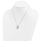 Sentimental Expressions Sterling Silver Rhodium-plated CZ Wrapped Around My Heart 18in Necklace