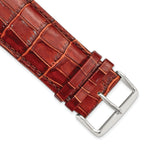 Havana Crocodile-Grain Chronograph Watch Band in Leather, 28mm