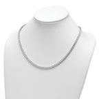 14k White Gold 26 1/5 carat Lab Grown Diamond VS+ F+ Complete Round 20 inch Straight Tennis Necklace