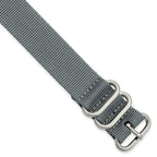 Military Ballistic Nylon Watch Band in Grey, 22mm