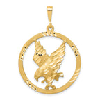 10K Gold Eagle Charm with Polished Finish and Solid Design
