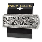 1928 Jewelry Silver-tone Ornate Floral Motif Hair Barrette