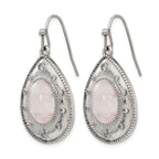 Stainless Steel Polished Cubic Zirconia Drop Dangle Earrings for Women