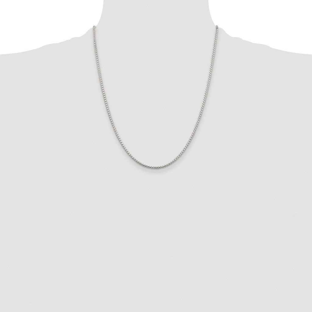 Diamond-Cut Round Box Chain Necklace in Sterling Silver