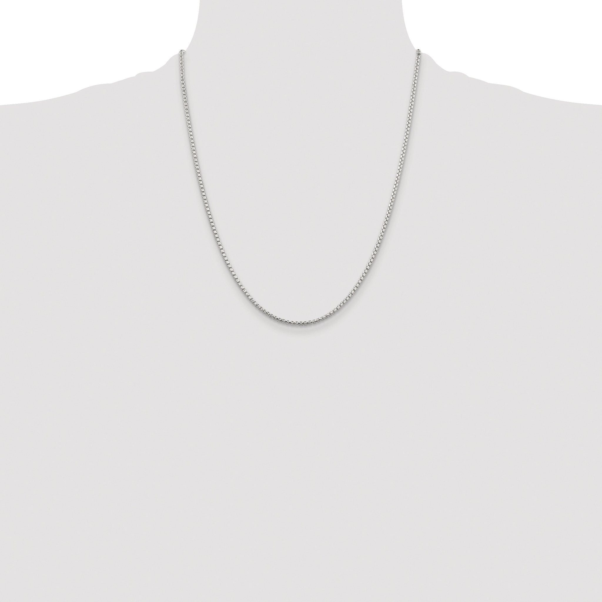 Diamond-Cut Round Box Chain Necklace in Sterling Silver