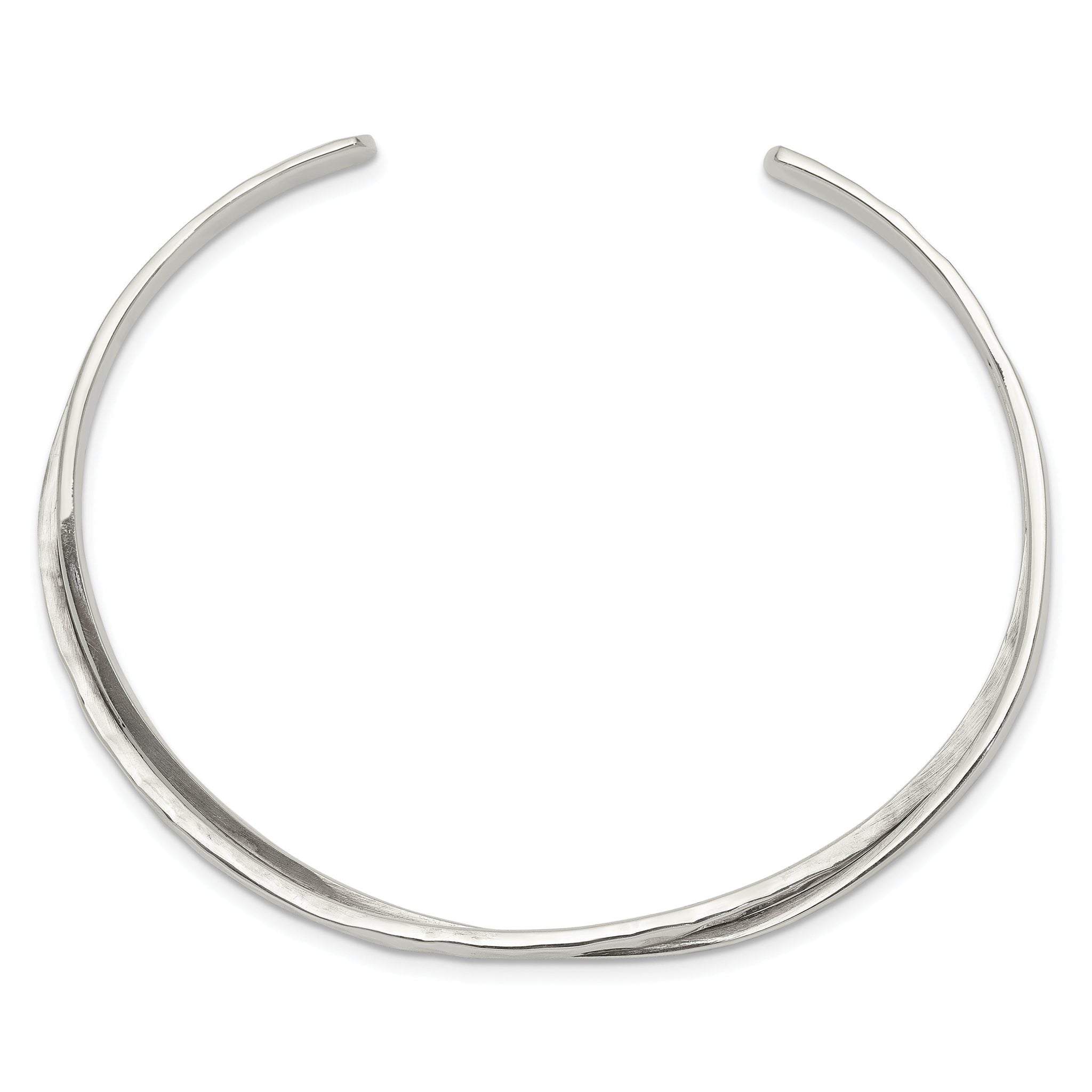 Sterling Silver 925 Cuff Bracelet with Rhodium Hammered Finish Secondary image