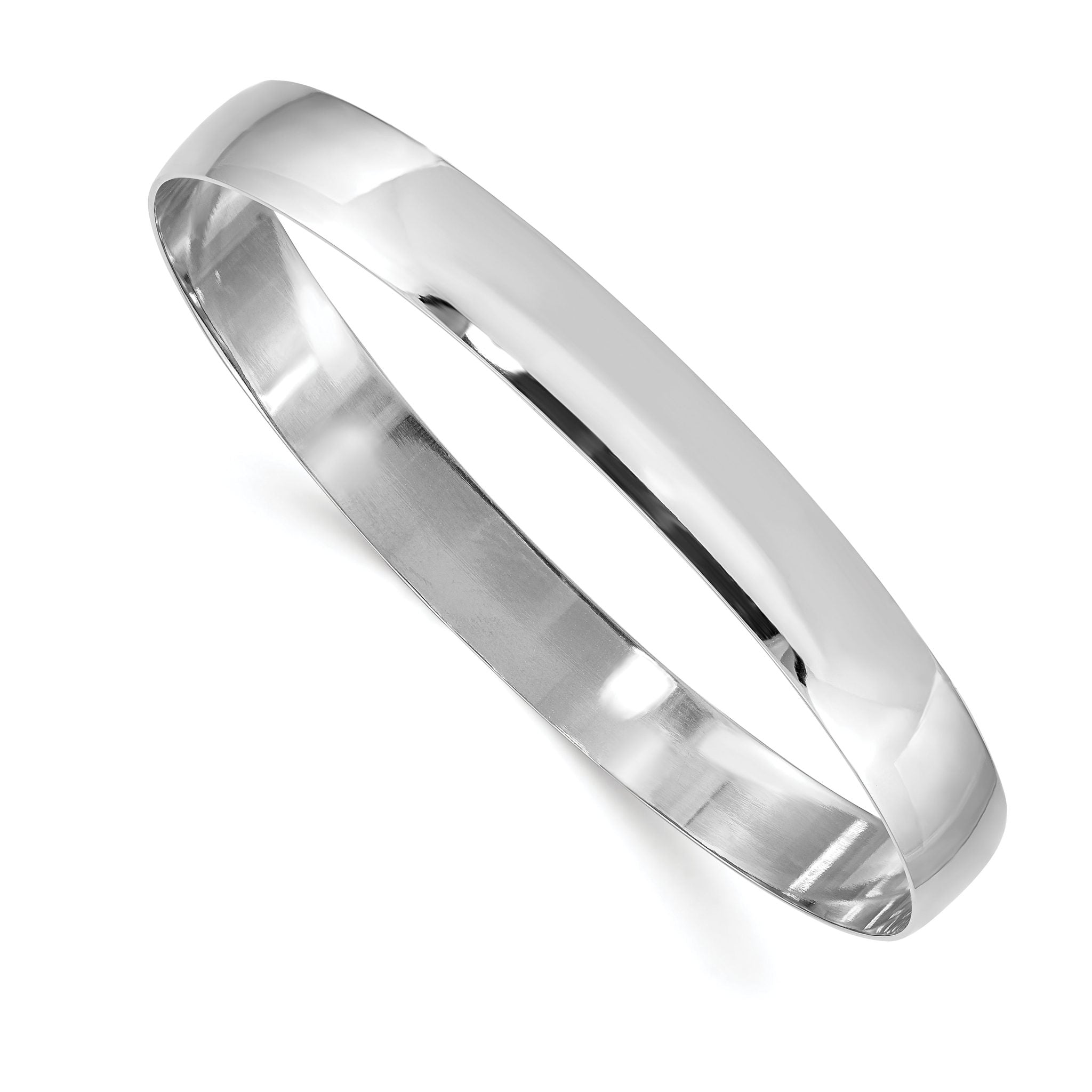Sophia Jewelers 14K White Gold Polished Slip-On Bangle Engravable Main image
