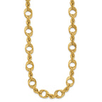 14K Polished Fancy Circle and Rope Link Necklace