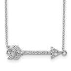 Sterling Silver Rhodium-plated CZ Arrow With 2in ext. Necklace