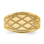 14K Diamond-Cut Quilted Pattern Ring