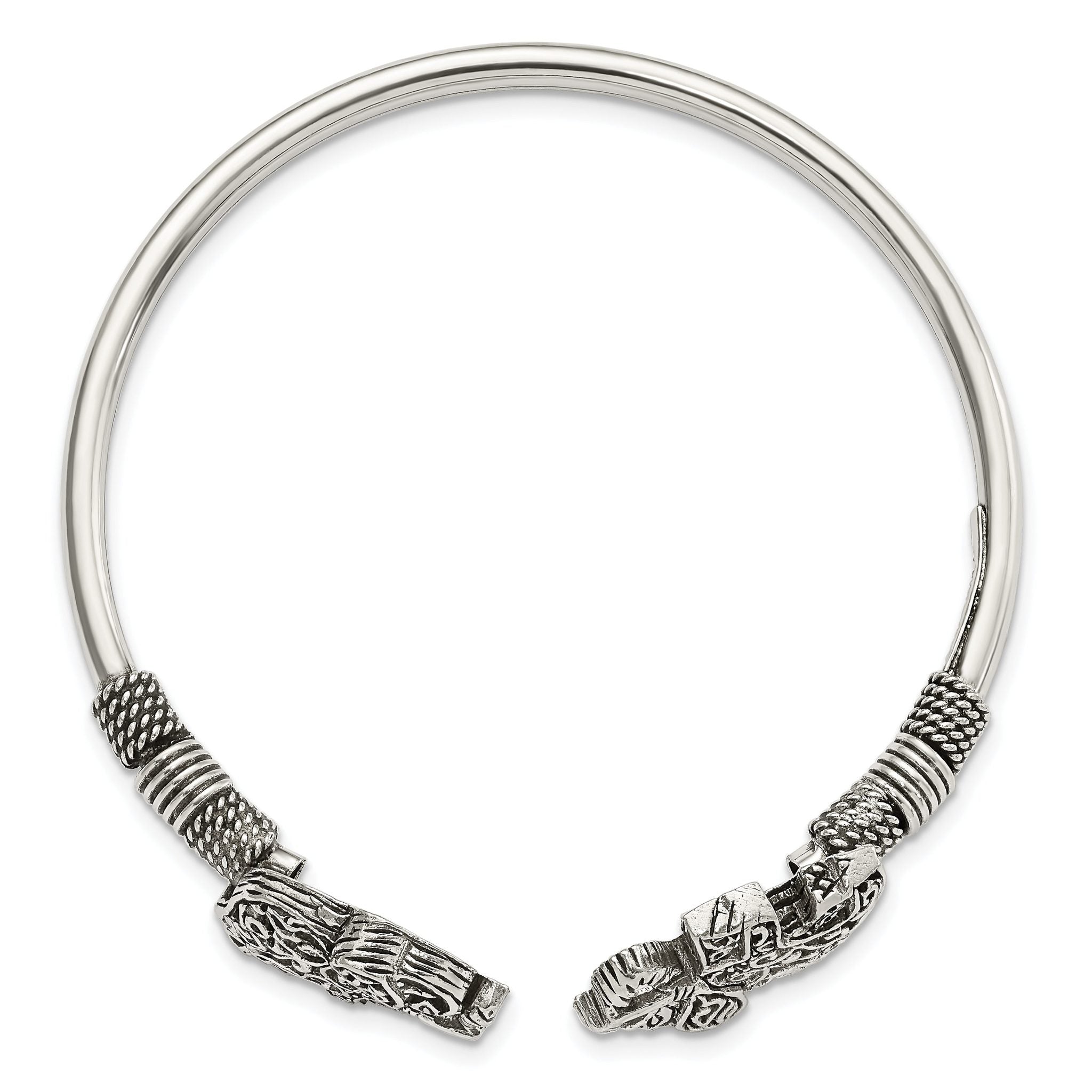 Sterling Silver 925 Flexible Elephant Filigree Cuff for Women Secondary image